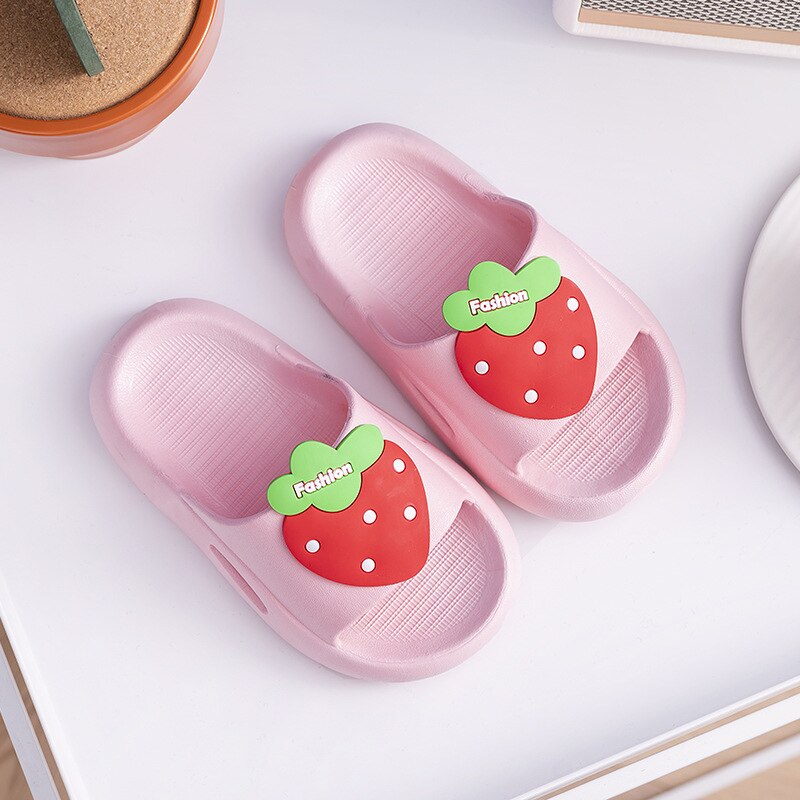 Sandalias deslizantes ligeras para niños y niñas, zapatillas antideslizantes de verano para playa, piscina, baño y ducha: Rosa / 32-33Foot Length18cm