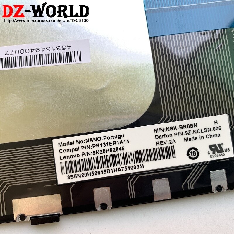 Original Black Portugal keyboard for Lenovo Ideapad 100-15IBY B50-10 Laptop series Teclado 5N20H52645