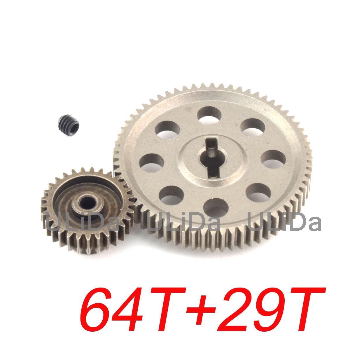 11184 Steel Metal Spur Diff Main Gear 64T Motor Pinion Gears 17T 21T 26T 29T 11189 11176 11181 11119 For RC HSP Redcat RC Truck