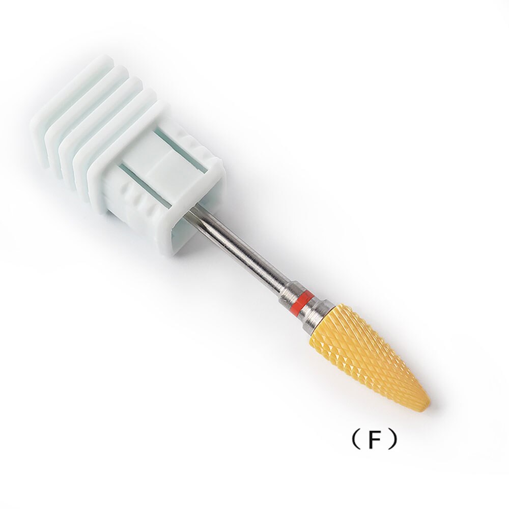 Keramische Nail Boor Accessoires Geel Keramiek Schuren Cap Voor Nails Art Brocas De Unha Manicure Manicure Gereedschap: gj0308-04