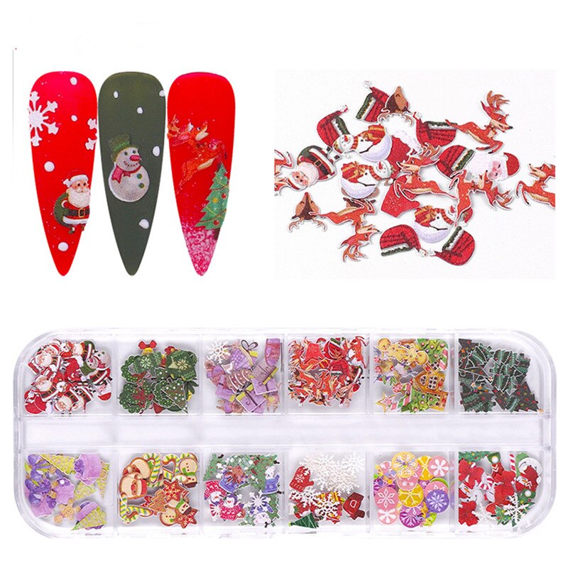 Kerst Nail Art Decals Manicure Nail Decoraties Ultra Dunne Acryl Nail Kits Voor Creatieve Sap Festival Sneeuwvlok Boom: 01