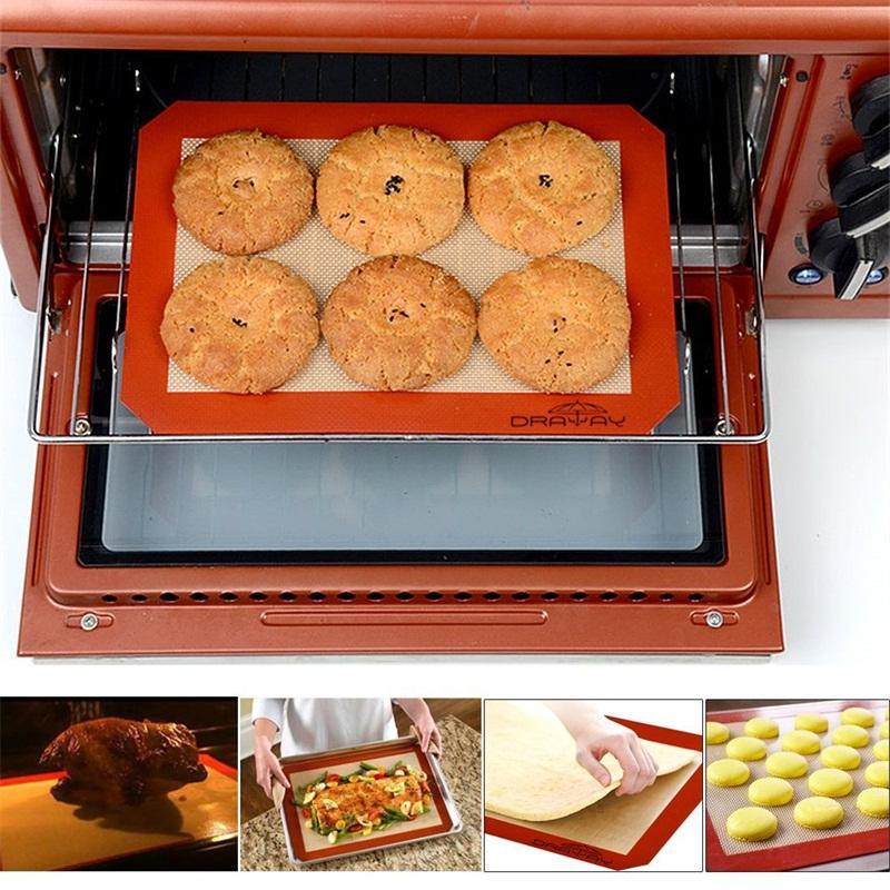 Silicone Baking Mat Non-Stick Baking Tray Liner Sheet Pad Reuseable Bbq Grill Mat Baking Sheet Oven Mat Cooking Bakeware Tools