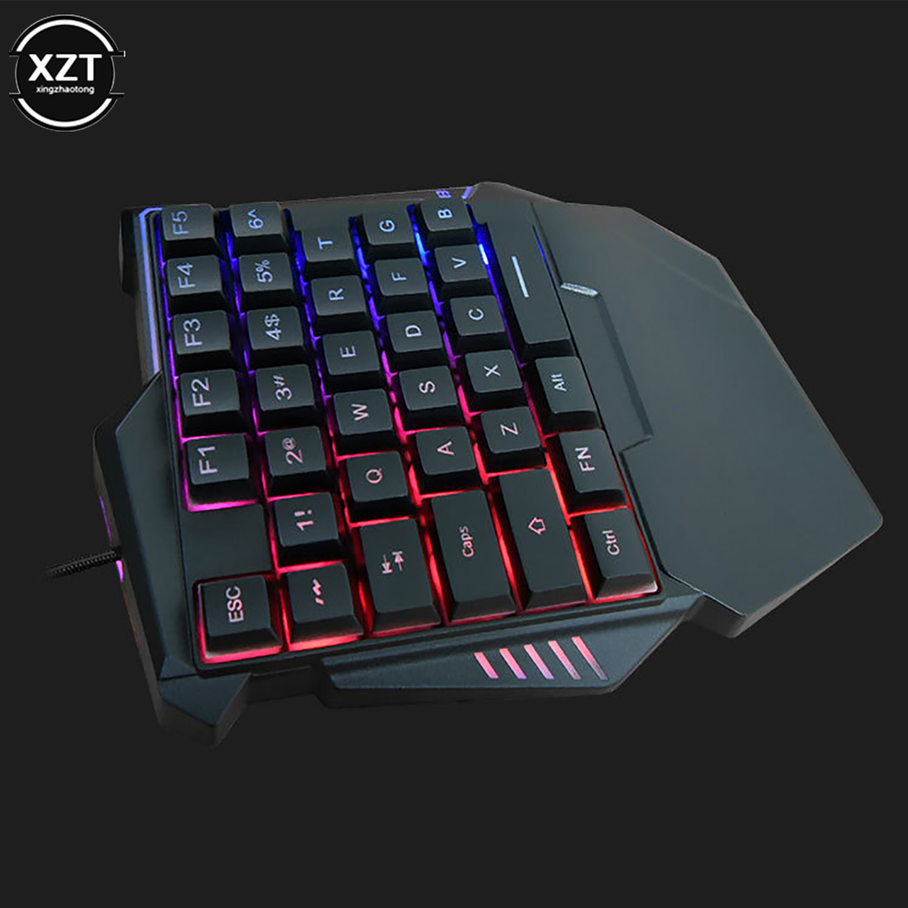 USB One-handed Keyboard Gaming Mechanical Keyboard Portable 35 Keys Mini Wired Keyboard Ergonomic Gaming Keyboard