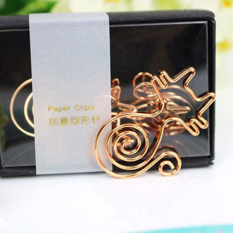 Rose Gold 8pcs/box Kawaii Cat Paper Clips Bookmark Planner Tools Scrapbooking Tools Binder Paper clip