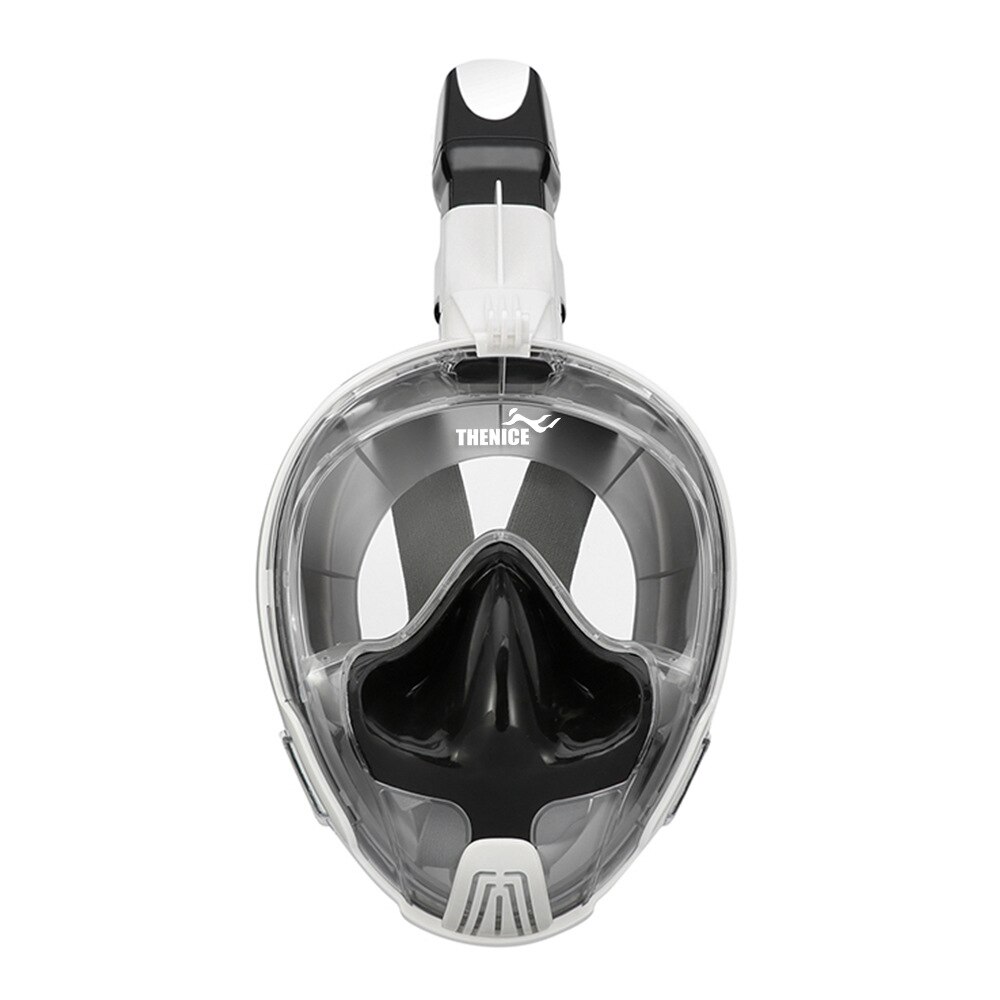 Adult Youth Underwater Anti Fog Full Face Diving Mask Ear-Pressure Balance Snorkeling Mask Safe Waterproof Swimming Mask Scuba: black / S/M
