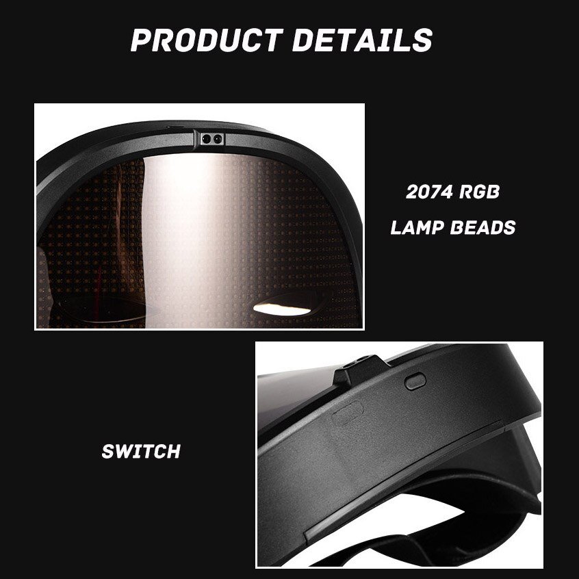 Bluetooth-compatible LED Luminous Mask Carnival Festival Light Up Changing Mask Japanese Fox Mask Halloween Christmas Decor