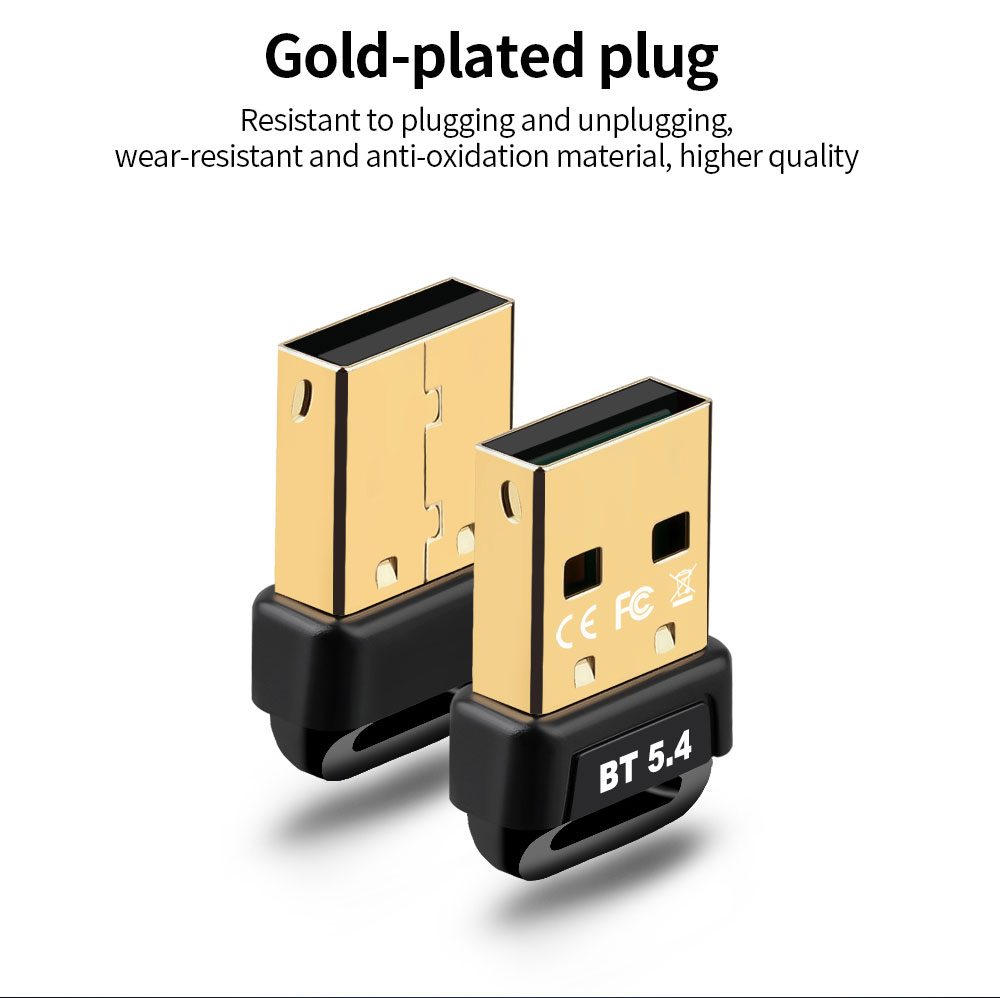 Bluetooth 5.4 Adapter USB Bluetooth 5.3 Dongle Bluetooth Receiver & Transmitter for Bluetooth Keyboard/Mouse/Headphone/Speaker