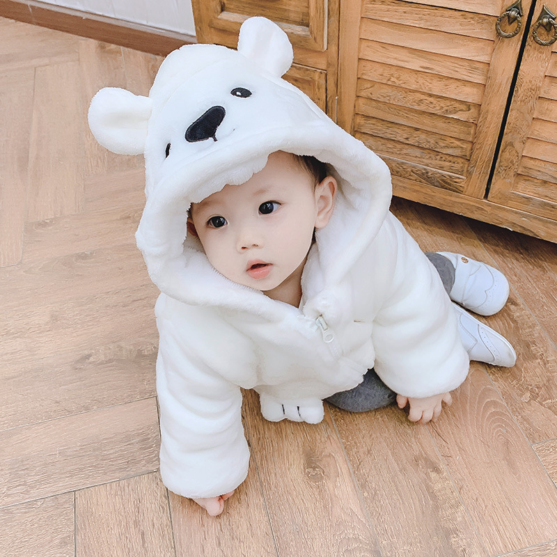 Baby cotton jacket boys and girls thick cotton coat children winter autumn and winter plus velvet jacket