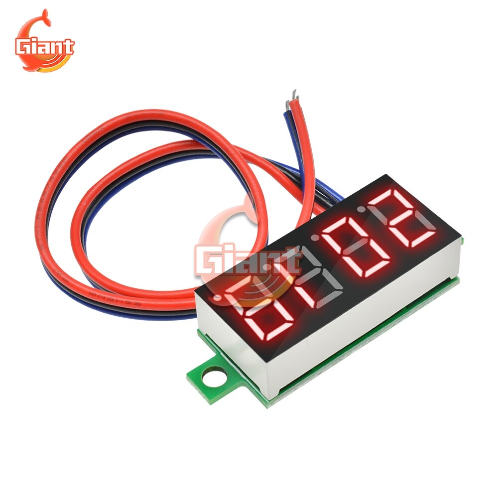 4 Bit 0.36 inch Mini Digital Voltmeter Volt Voltage Meter LED Panel Electric Voltage Tester 3 Wires DC 0-100V 12V DC Voltmeter: Red