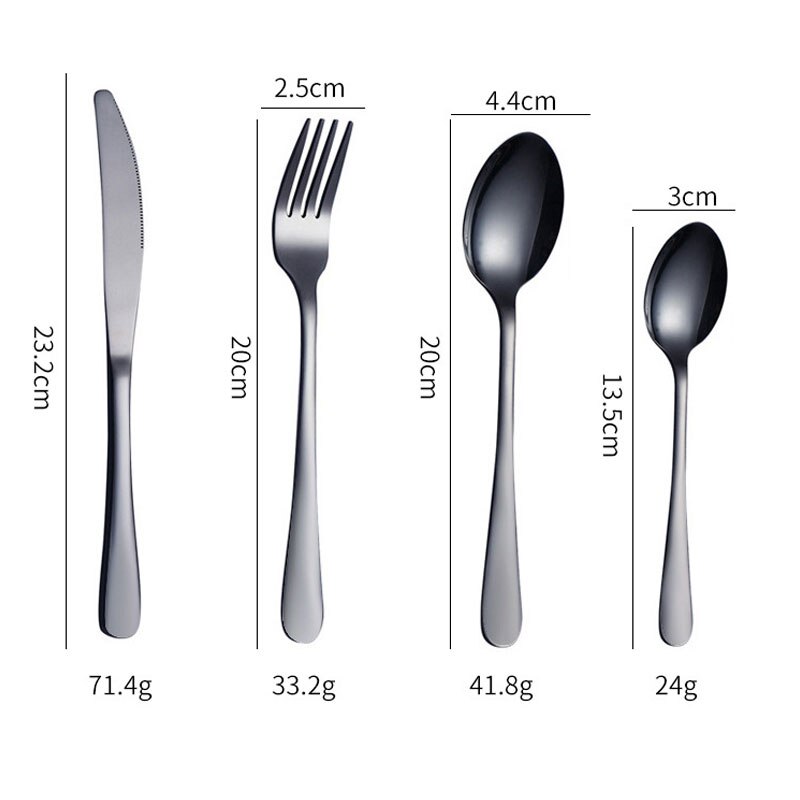 24pcs Gold Tableware Set Stainless Steel Knife Fork Spoon Dinnerware Box Cutlery Set Kitchen Flatware Tools Housewarming