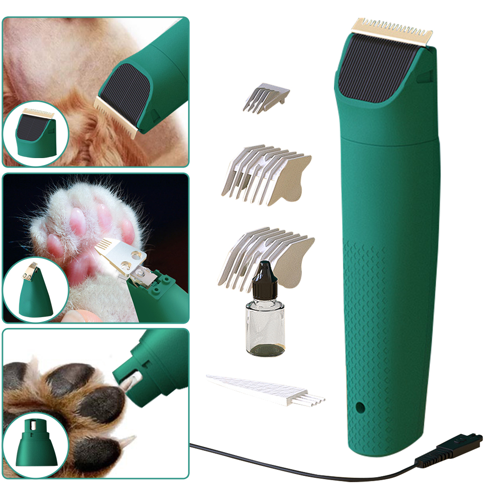 4 in 1 Pet Grooming Kit Rechargeable Pets Haircut Trimmer Cat Dog Paw Nail Grinder Foot Cutter Animal Hair Modeling: 3in1
