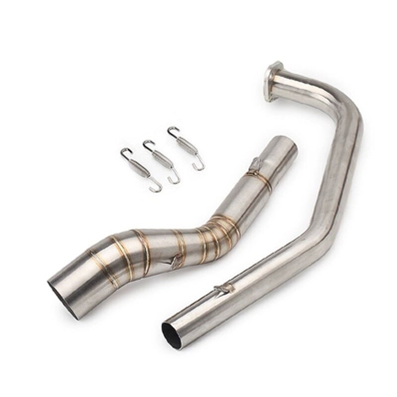 Motorrad Auspuff Für Yamaha YZF R15 R125 V3 - YZF-R15 MT 125 19 18 Schalldämpfer Vorne link-Rohr Flucht: silver