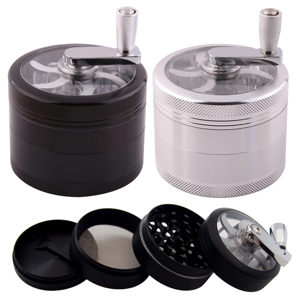 55mm Grinder Hand Crank Tabak Crusher Duurzaam Zinklegering Spice Mills met Scherp Scheermes voor Roker Roken accessoires