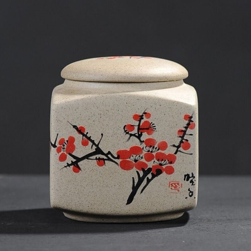 Tea Cake Jar Tea Jar Coarse Pottery Jar Ceramic Cans Seal Cans Laminated Tank Been Nuts Tank Spices Storage Tank Bean Cans