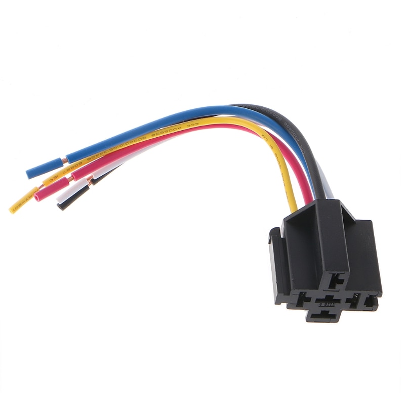 Pre Wired 5 Pin Relay Mounting Base Socket Holder 12V 24V 40A