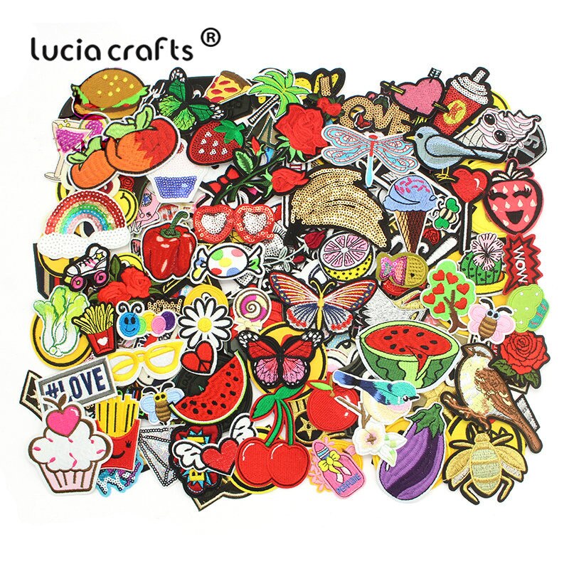 Lucia Ambachten 12 Pcs/24 Pcs 3-15 Cm Willekeurige Mode Patches Voor Vrouwen Mooie Meisjes Kids Iron op Patch Voor Kleding Applique L0307: Style 4  24pcs