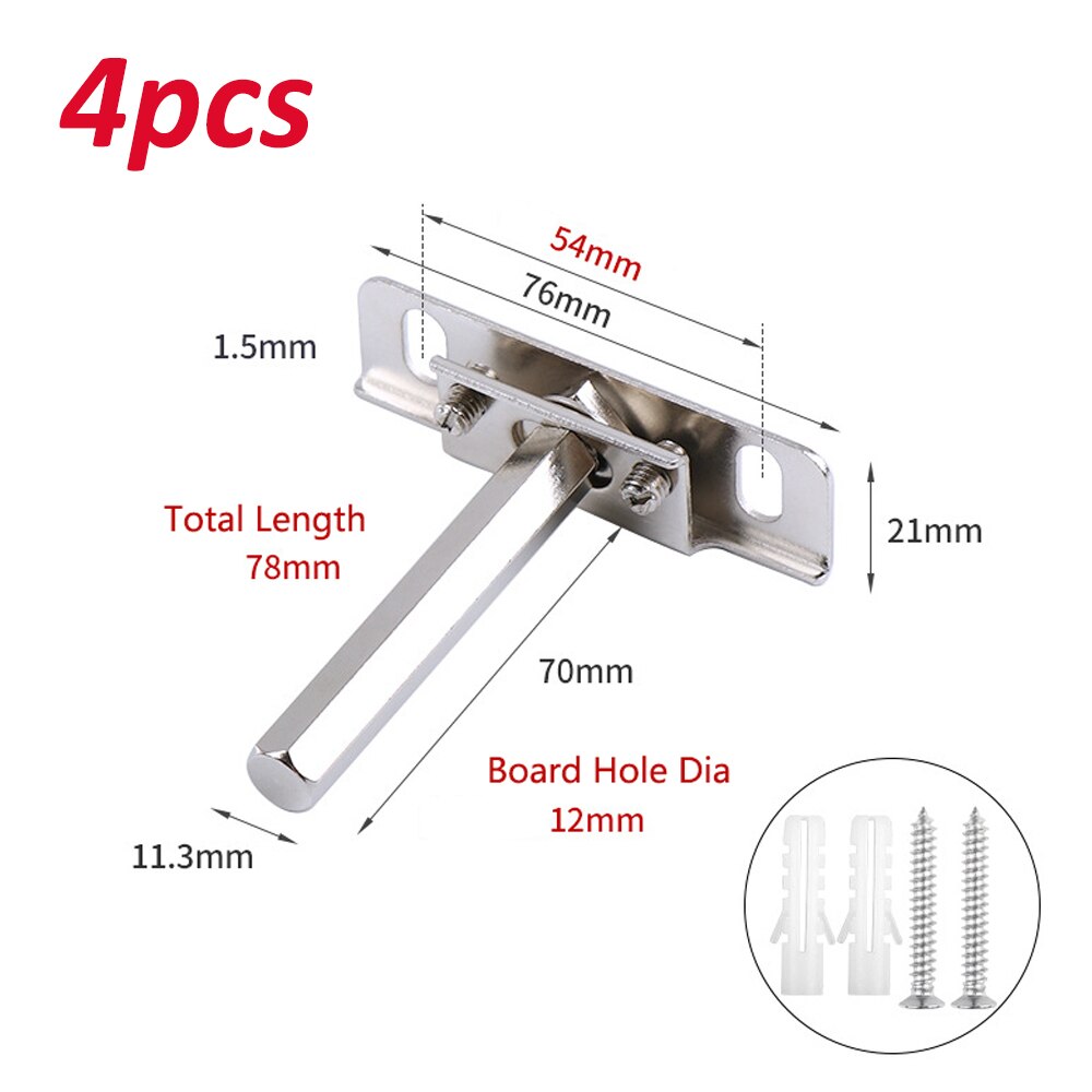 1/2/4pcs Silver Steel Floating Brackets Heavy Duty Metal Hidden Shelf Support Bracket Wall Mounted Multifunctional Home Hardware: 4pcs 78mm