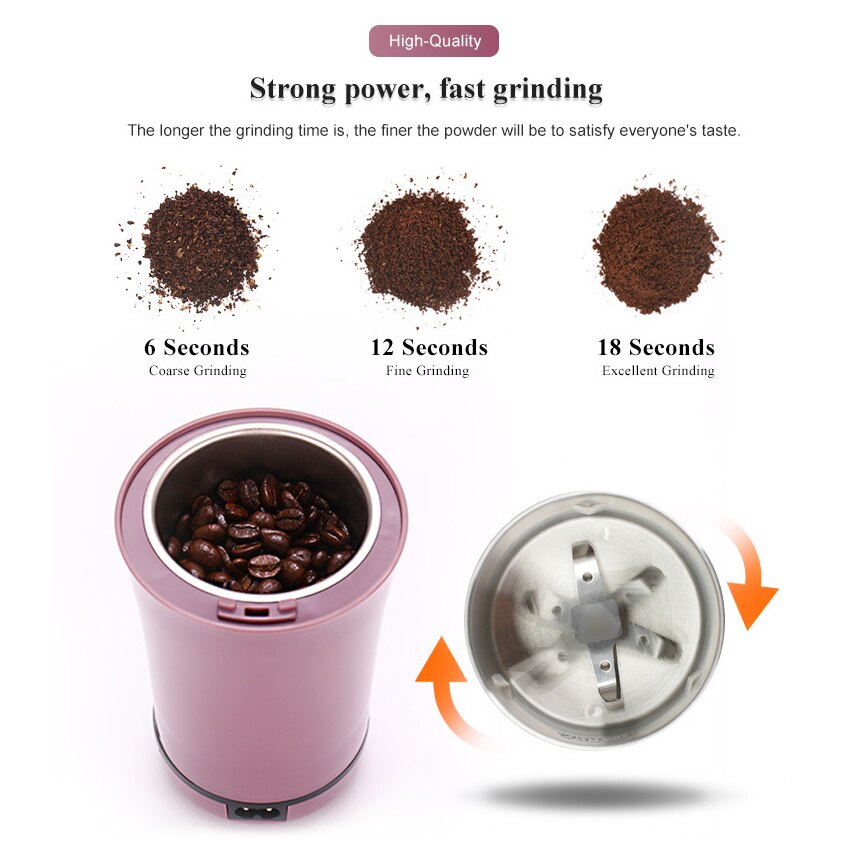 2022 150W Electric Coffee grinder Salt pepper Bean spice nut seed stainless steel blade coffee machine