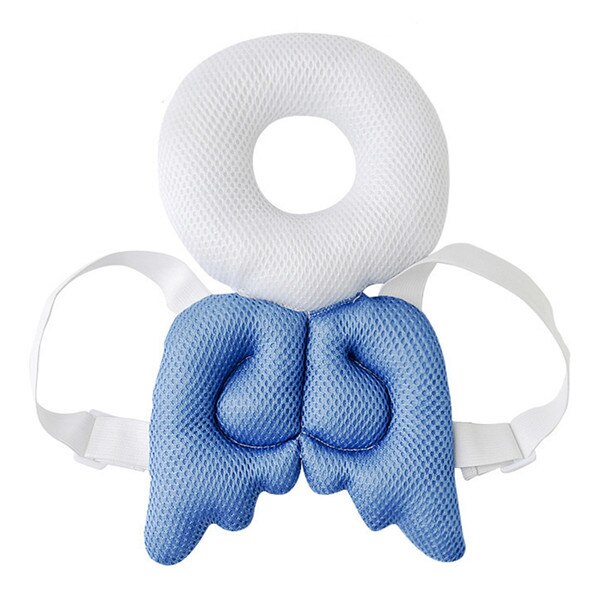 Baby Baby Hoofd Beschermen Verstelbare Veiligheid Kussen Pads Leuke Bijen Vleugels Schouder Protector Baby Anti-Bump Cap Protector & xs: Blue S