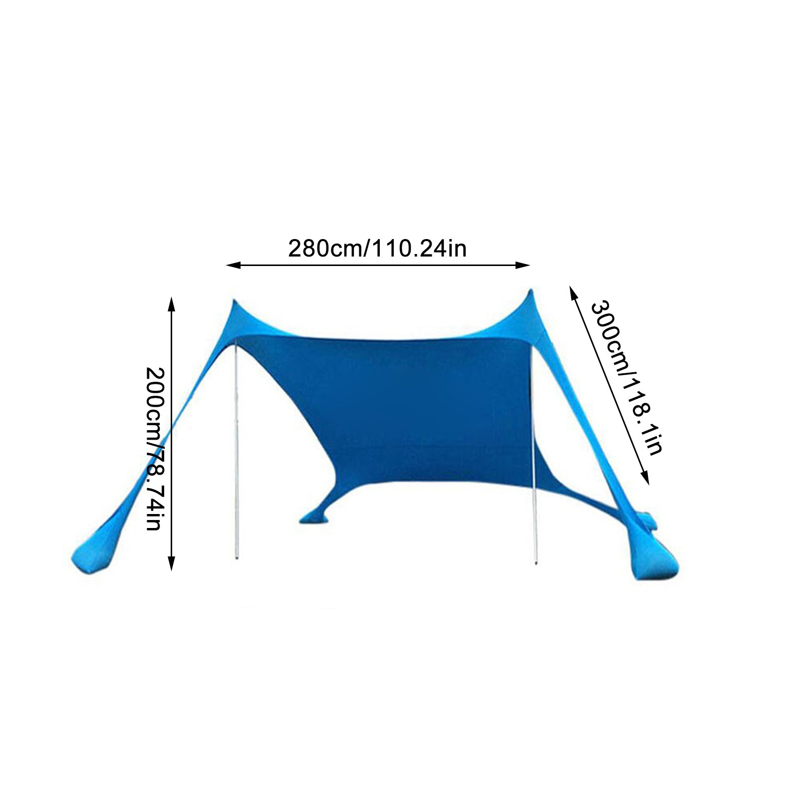 Beach Tent Canopy Beach Sunshade Awning Sun Protection Anti-UV Tent For Camping Fishing Beach Garden Picnic
