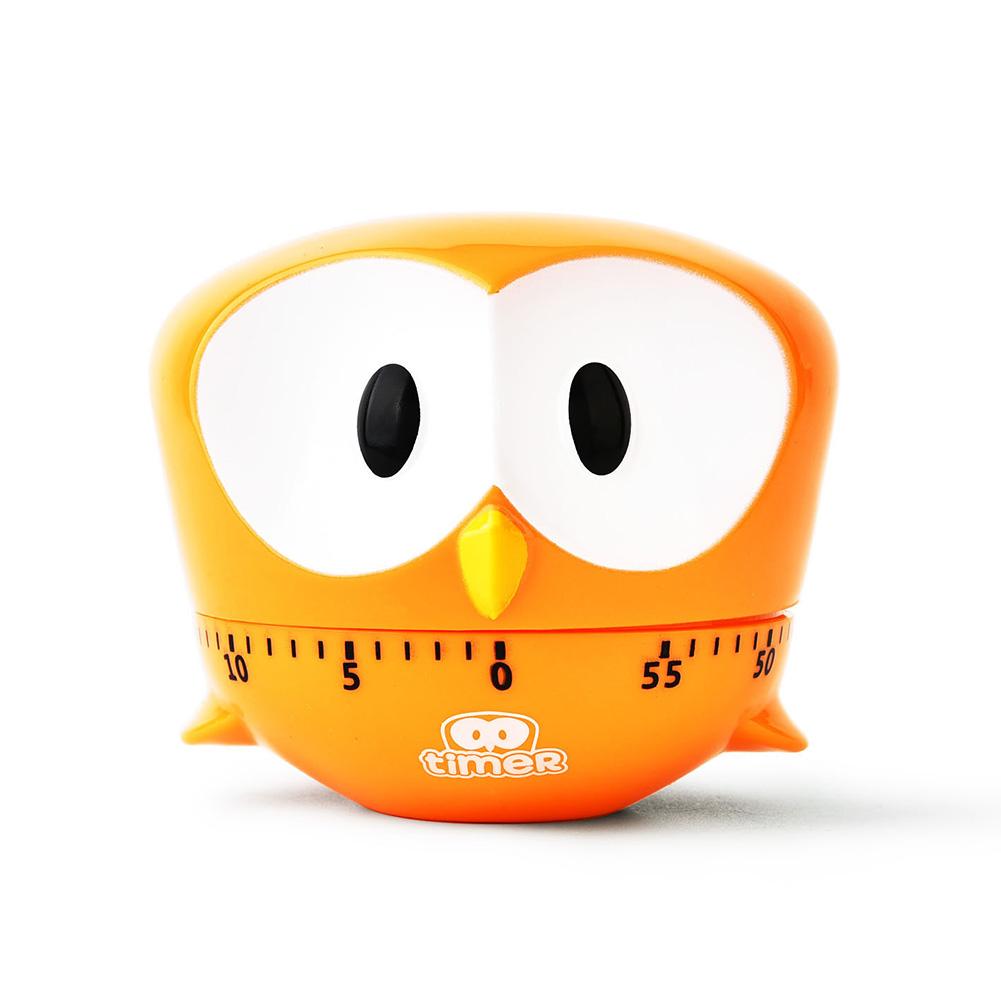 60 Minutes Time Manager Mechanical Big Eye Cute Cartoon Kitchen Timer Child Home Decor Counters for Cooking Timing Tool: Orange