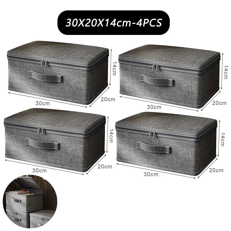 Boîte de rangement pour vêtements avec fermeture éclair, sac de rangement pliable de grande capacité pour vêtements et couettes, organisateur de garde-robe, boîte de rangement pour sous-vêtements: Argent