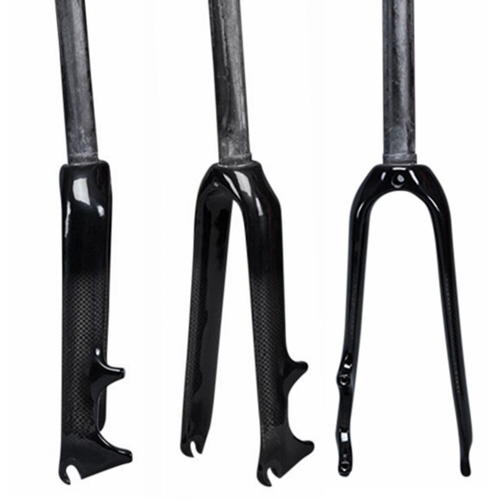 Glanzende/matte 3k carbonvezel opvouwbare bmx-fietsvork voorvork 14 16 18 20 22 inch stuurbuis 28.6mm schijfremmen