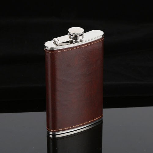 Petaca de bebida de bolsillo de acero inoxidable, Petaca para Whisky con grabado de Alcohol, de acero