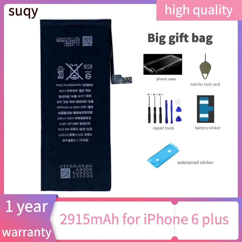 Suqy for Apple Iphone 6 6 s 7 8 Battery Original 0 Cycle for Iphone 4 4s 5 5s 5c Se 6 Plus 6s Plus 7 Plus 8 Plus Bateria Phones: for iphone 6 plus