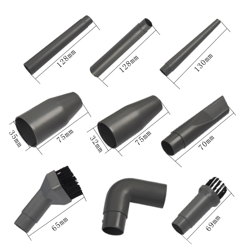 9 Pcs Universele Stof Borstels Kit Voor 32 Mm & 35 Mm Stofzuiger Onderdelen Accessoires Multi-Functionele Nozzle borstel Spleetzuigmond
