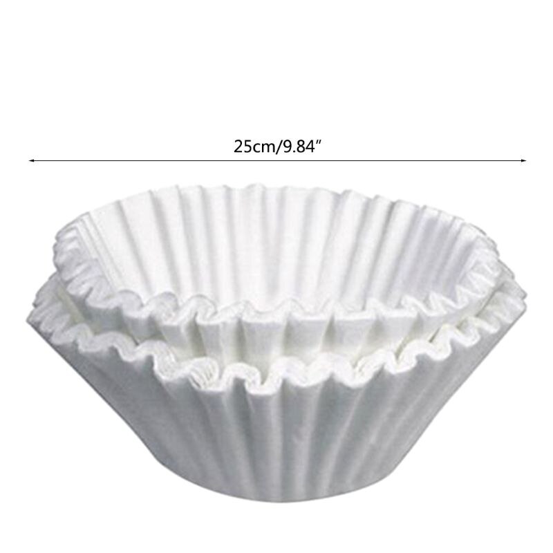 500 Stuks 25Cm Lakens Amerikaanse Commerciële Koffie Filter Papier Mand Koffie Filters Koffie Ware Koffie Filters (Wit)