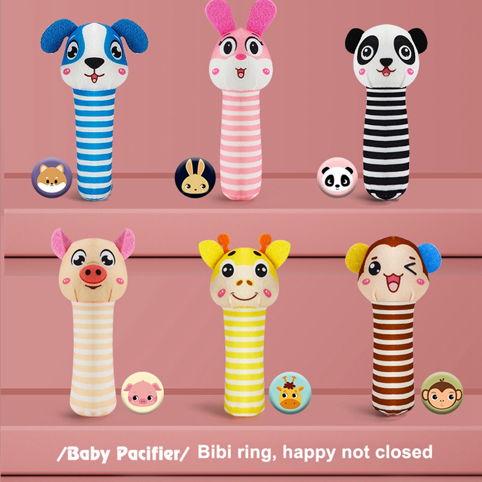 Newborn Baby Toys 0-12 Months Cartoon Animal Baby Plush Rattle Mobile Bell Toy Infant Toddler Early Educational Toys Bite Tool