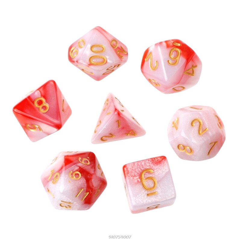 Spedizione gratuita 7 pz/set acrilico poliedrico dadi per TRPG gioco da tavolo D4-D20 ma28 21 all&#39;ingrosso