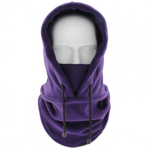 Outdoor Unisex Head Cover Winter Sport Fietsen Fleece Warm Cover Winter Hoed Cs Gezichtsmasker Winddicht Cap Verdikking Hoofddeksels: Paars