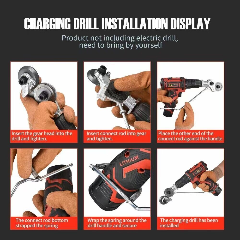 Electric Drill Shears Plate Cutter Metal Nibbler Drill Attachment Double Headed Sheet Cutter Punch Free Cutting Tool