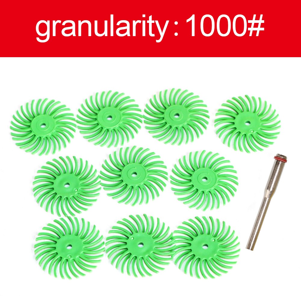 1 zoll Radial Bristle Disc Kit Schleif Pinsel 1/8 "3 2,35mm Schaft Detail Polieren Rad für Dreh Werkzeug zubehör A16: 1000 10pcs / with 2.35mm Shank