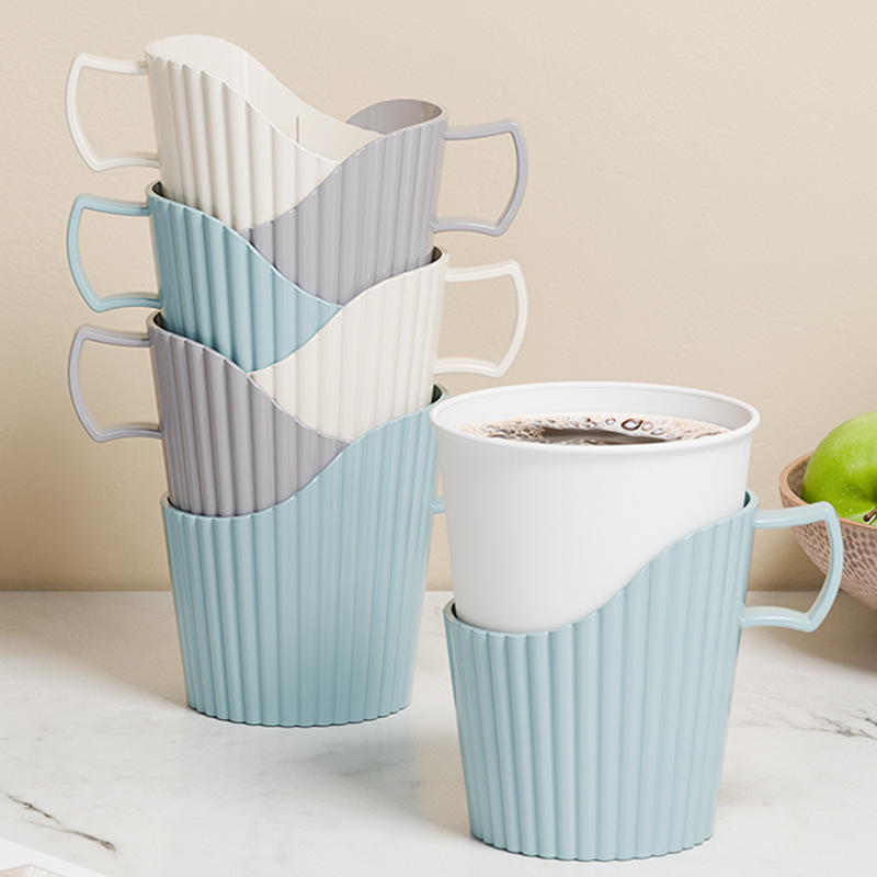 Portavasos de papel desechable, funda para taza de café expreso, antiescaldado, multifuncional, multiusos, para oficina y hogar, 6 uds.