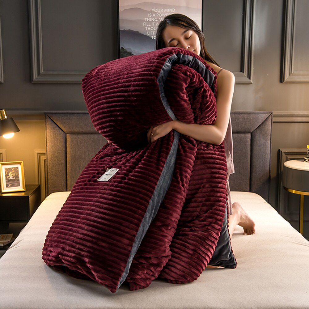 1pc flanne sammet påslakan enkel/dubbel/queen/king size vinter varm förtjocka säng påslakan plysch sängkläder sängkläder set: 7 / 2 örngott
