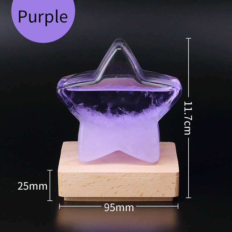 Weather Forecast Storm Glass Crystal Tempo Free Engraving Star Shape Ornaments Home Decor TQYBP-HX: Purple