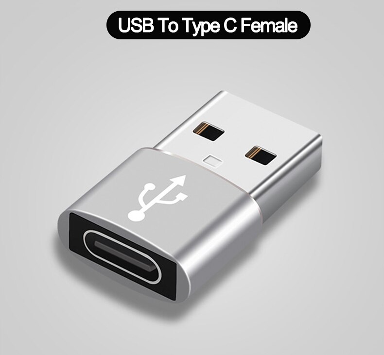 Adaptador OTG 2 en 1 Tipo C macho a Conector Hembra USB para ratón U, convertidor de Cable usb para teléfono móvil: Usb to Type C-Silver