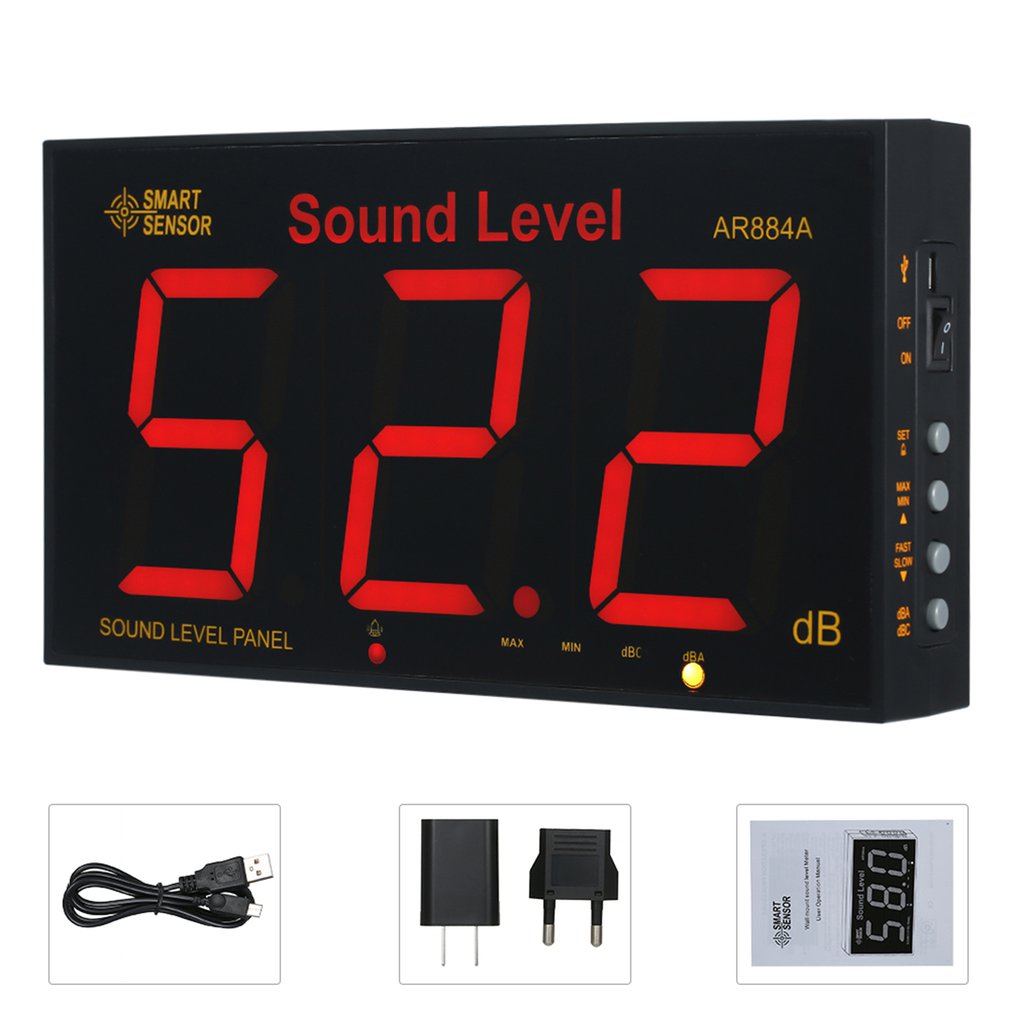 AR884A Smart Wall Mounted Large LCD Display Sound Level Meter Digital Sound Level Meter Digital Sound Level Meter