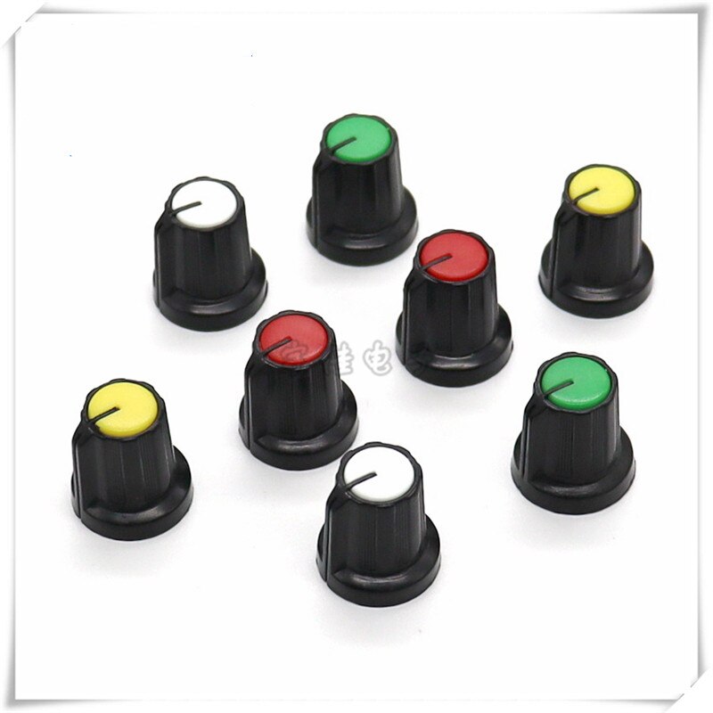 10 Stuk 15Mm * 16.5Mm Twee-Kleur Plastic Knop Cap Bloem As Potentiometer Codeerschakelaar Knop