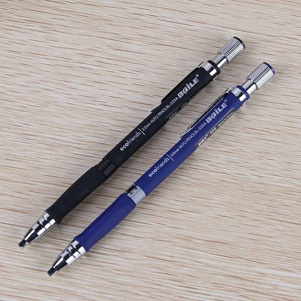 Metal mechanical pencils 2.0mm Black Lead Holder Mechanical Drafting Drawing Pencil writing School Stationery