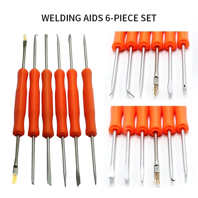 6 pièces en acier ensemble d'outils de soudure ensemble de réparation composants électroniques soudage meulage nettoyage réparation outil pour les travaux de montage