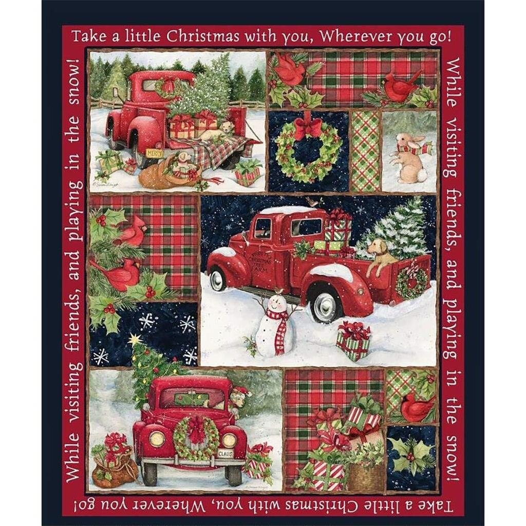 Kerst Card Fun 36X44 Panel Sneeuwpop Sneeuw Polyester Stof Pompoen Auto Patroon Puzzel Pintura Diamante