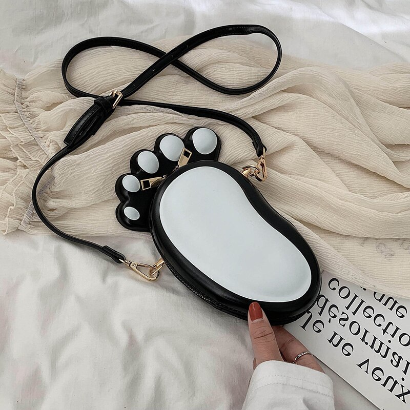 Sjov lille fod roman ung piges afslappede skuldertaske håndtaske crossbody mini taske pung kvinder daglige punge pu læder
