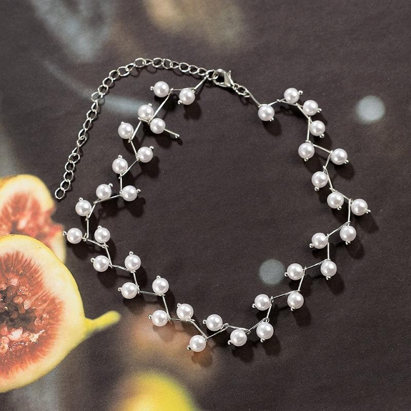 Gargantilla corta de perlas de imitación para mujer, collar hecho a mano, joyería para mujer y niña, gargantilla de cadena de oro, amuleto, de bohemios