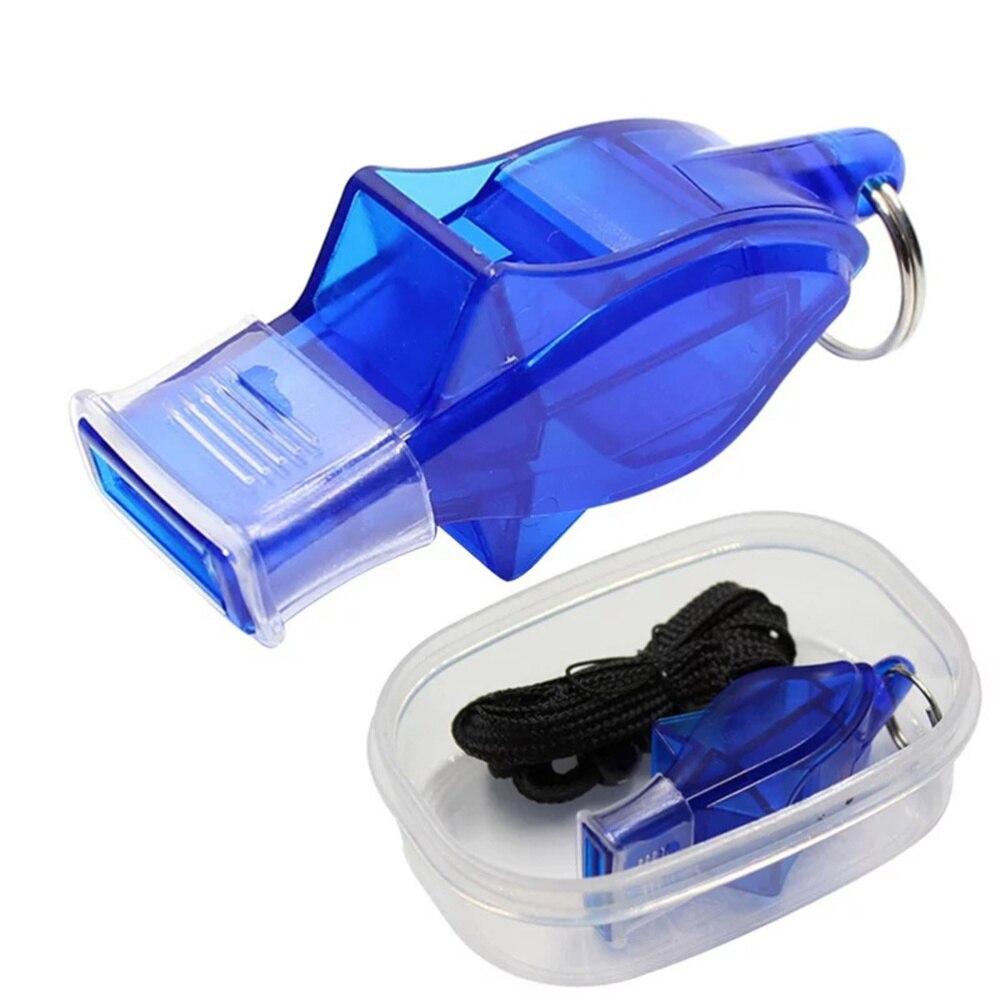 4 Set Simple Training Whistle Sports Referee Whistle with Lanyard for Kids School Sports Soccer Basketball (Dark Blue)