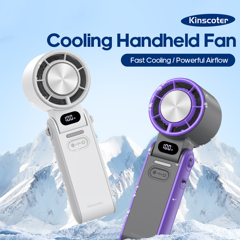 KINSCOTER-ventilador portátil plegable para exteriores, miniventilador Turbo de alta velocidad, recargable, 3600mAh, 100 niveles, Control libre