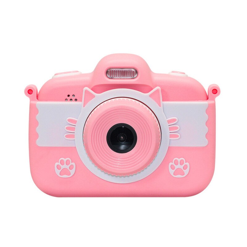 mini macchina fotografica per bambini giocattolo per fotocamera per bambini 3.0 &#39;&#39;pieno HD fotocamera digitale tocco schermo giocattoli intellettuale per bambini gatto, regali per bambini: Colore rosa / 8G